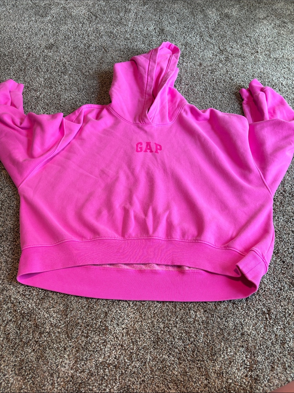 GAP Bright Pink Cropped Hoodie